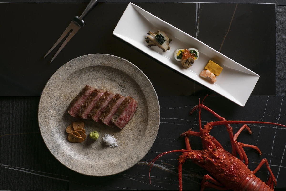 最高級黒毛和牛「恵比寿牛」とロブスターを赤ワインで乾杯する最上級贅沢ディナー