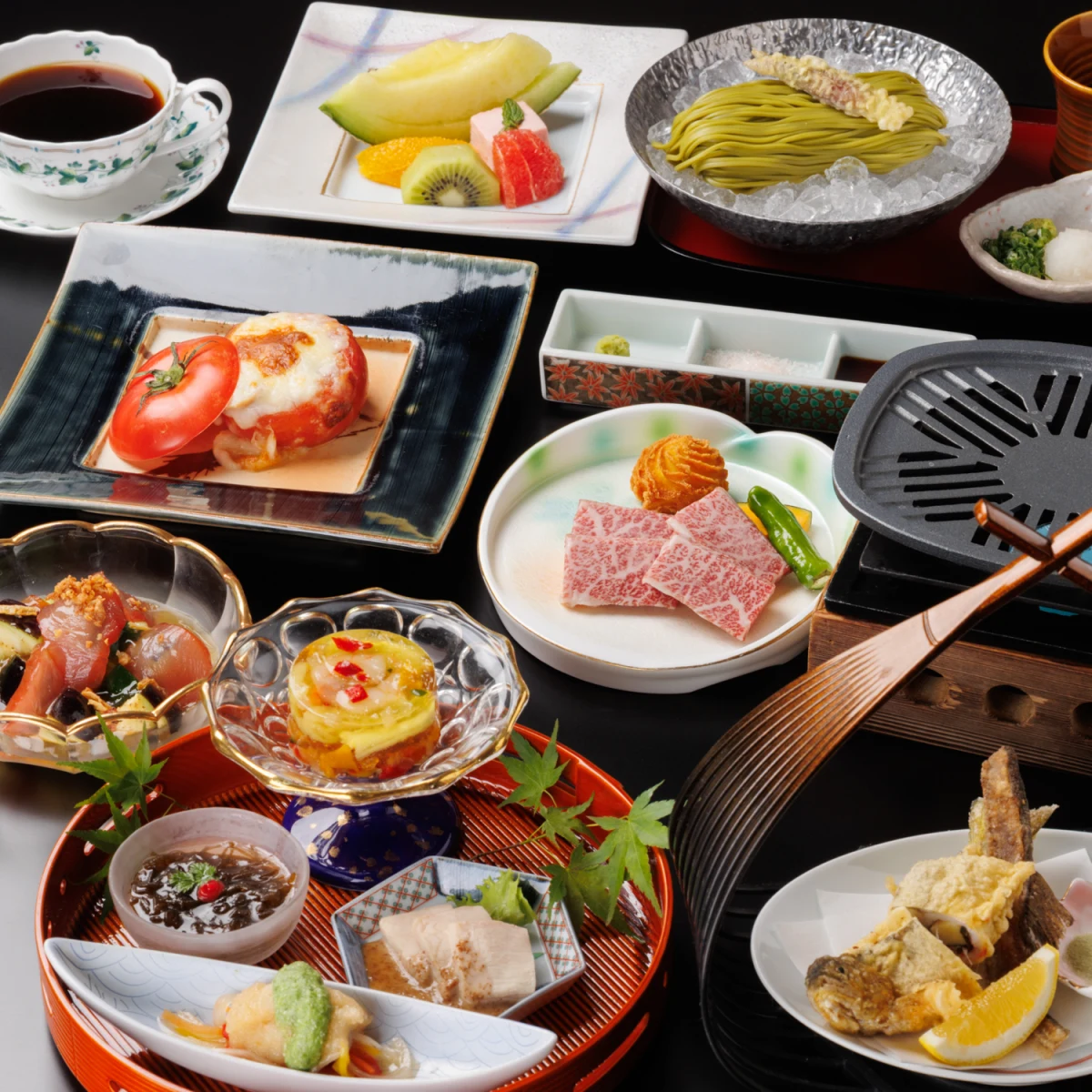 贅沢な神戸ビーフを味わいながら素敵な記念日を | 【老舗ホテルの特別プラン】神戸ビーフの陶板焼や季節の食材を使った和洋折衷8品【六甲】コース＋メッセージプレート付き