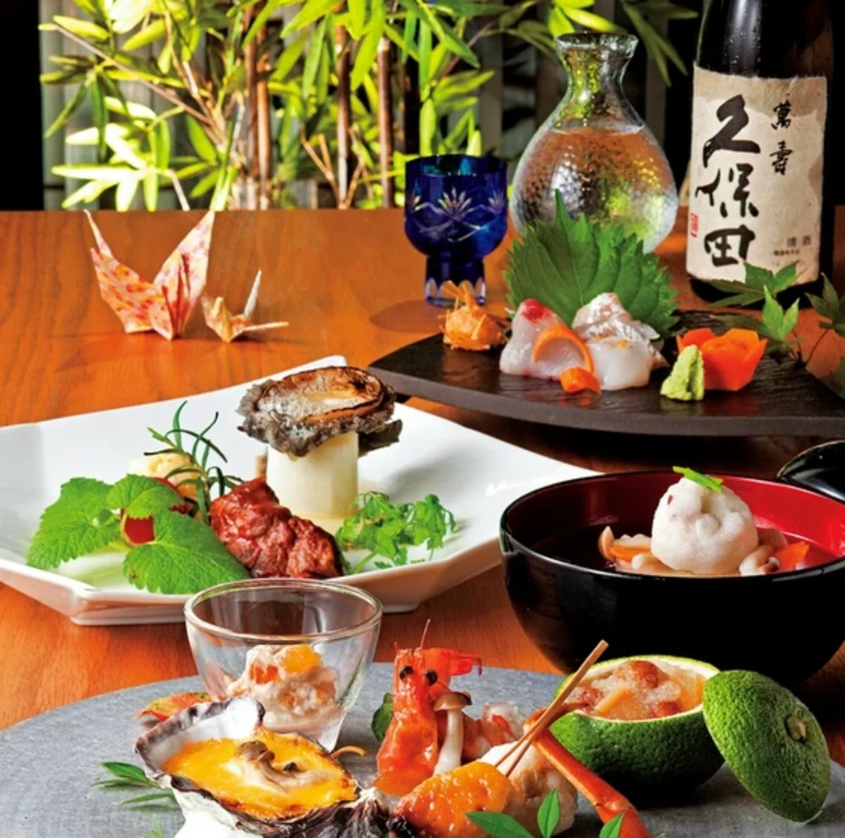 鮑とシャトーブリアンなど豪華な四季彩懐石フルコース全8皿20品 2