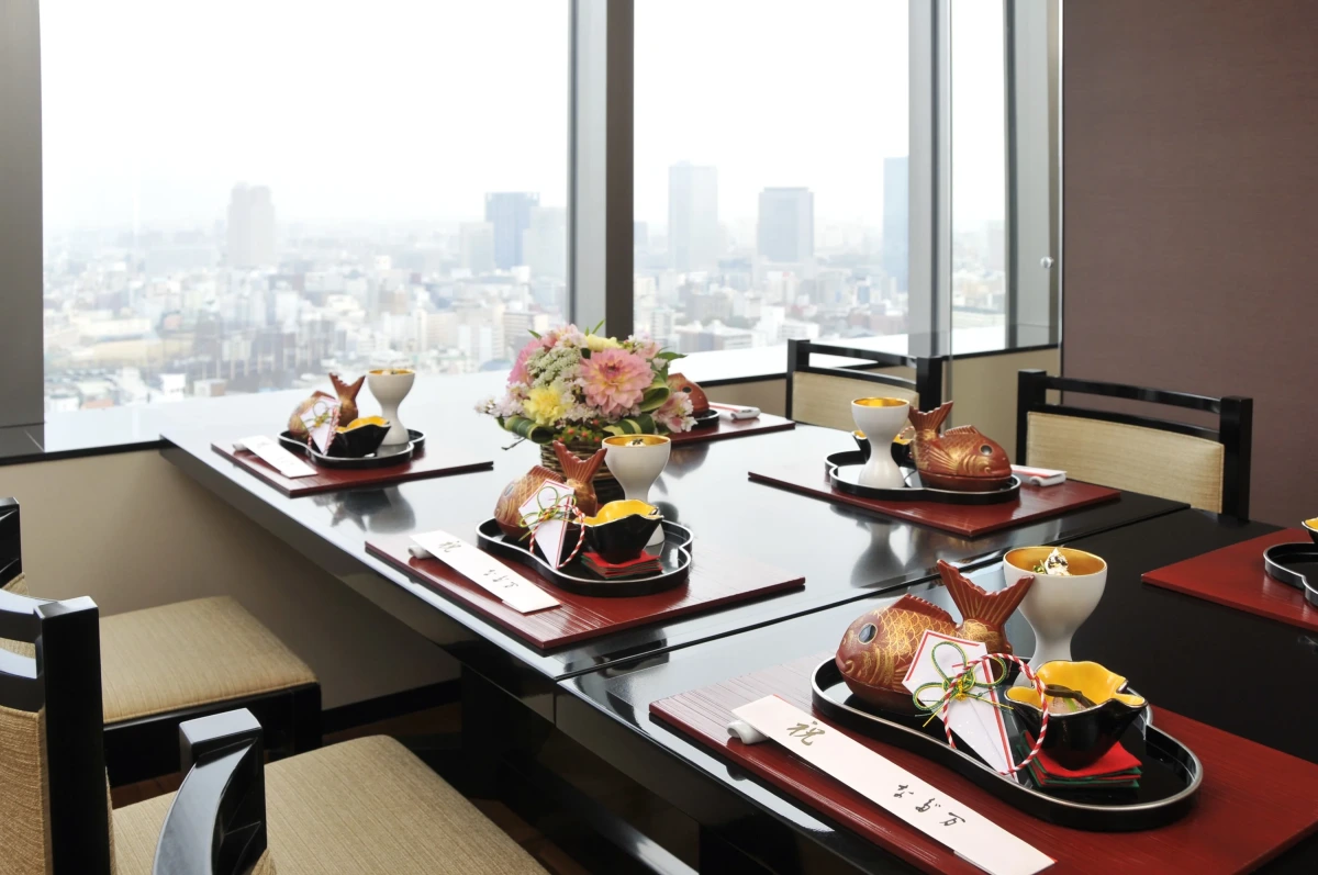 【最大20名/個室確約×大人数のお祝いプラン】新鮮な食材を使用したお祝い用懐石+フリードリンク付きも選べる★帝国ホテル大阪24階★特別な日のお祝いの写真 4