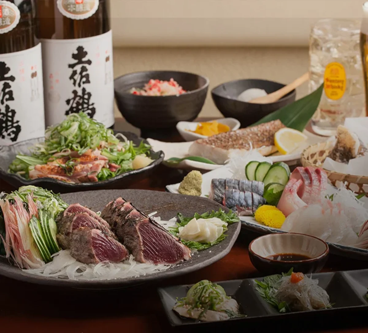 【アニバーサリーディナーin大阪(京橋)】土佐名物のカツオ・はちきん地鶏含む全9品のわら焼きフルコース★2時間飲み放題付きの写真 5