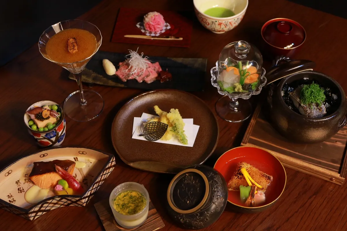 黒毛和牛ステーキを含む　和×フレンチのフルコース　全2種