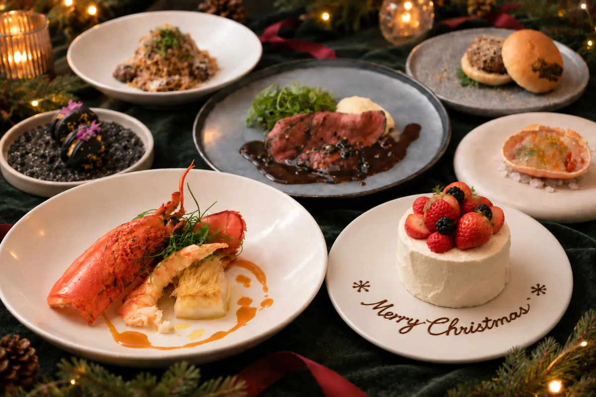 海を望む特等席で楽しむ、オマール海老とホールケーキのクリスマスディナー