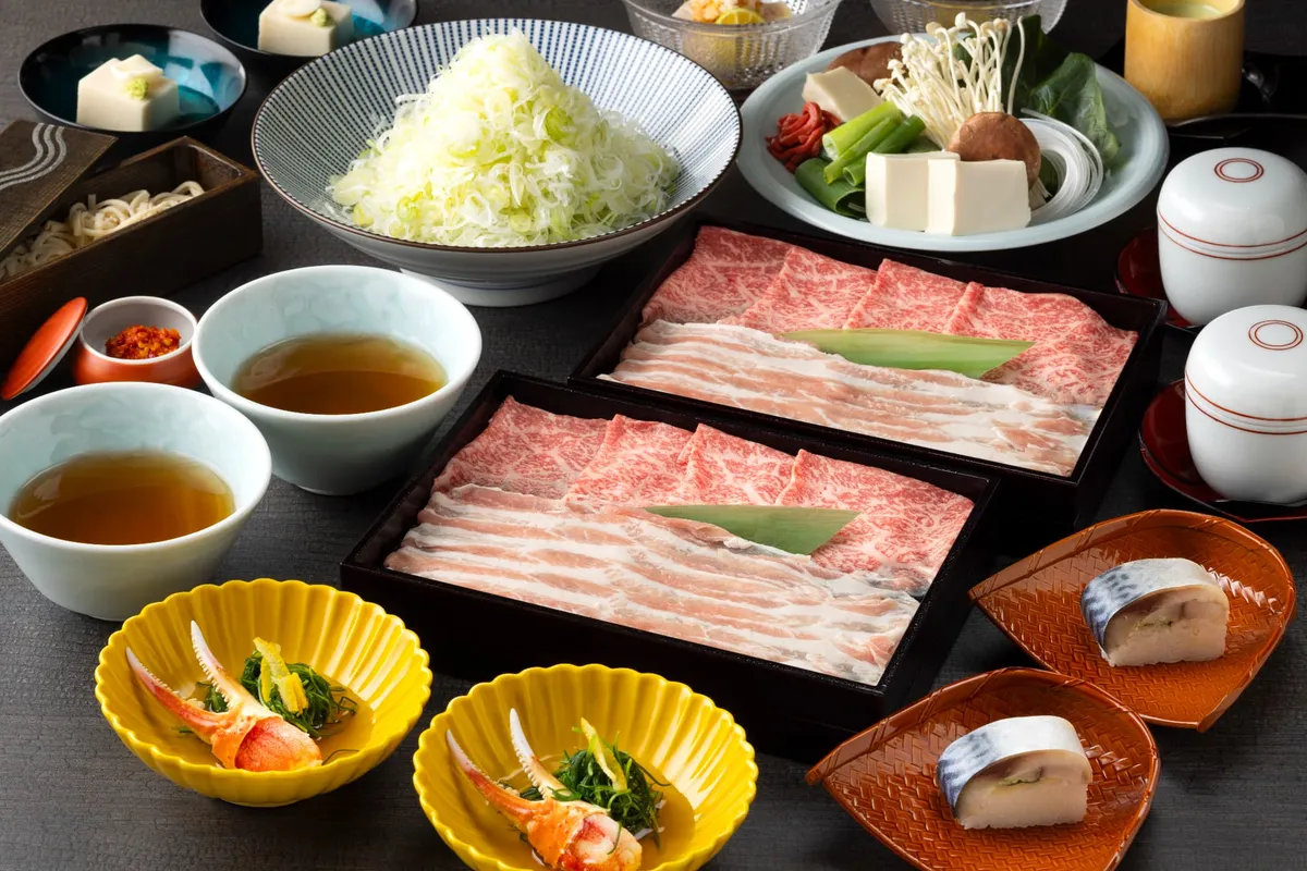 和牛と厳選豚肉の出汁しゃぶ会席