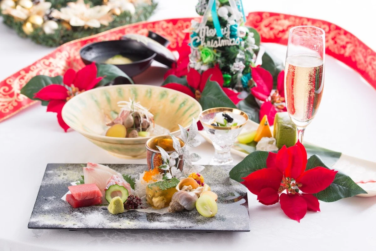 極上懐石全7品を味わうクリスマスディナー+乾杯酒グラスシャンパン 1