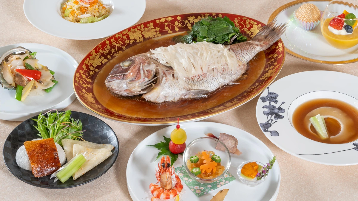 厳選食材で織りなす華やかな本格広東料理を満喫 | 【6名様~10名様向け 個室確約 お祝いプラン】フカヒレの姿煮を含む豪華広東料理~お祝いコース~+乾杯グラススパークリングワイン★グランドプリンスホテル新高輪で和やかなひとときを