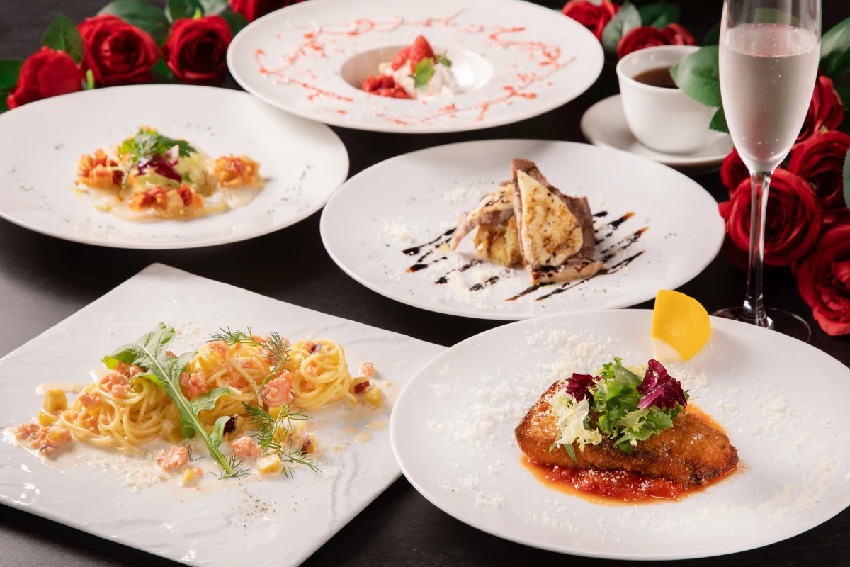 【最大12名/お祝いランチプラン】魚料理＆肉料理で彩る本格イタリアン全5品＋乾杯スパークリングワイン＋メッセージ付きデザートプレート★大切な方とのお祝いにふさわしい贅沢ランチ★ 1