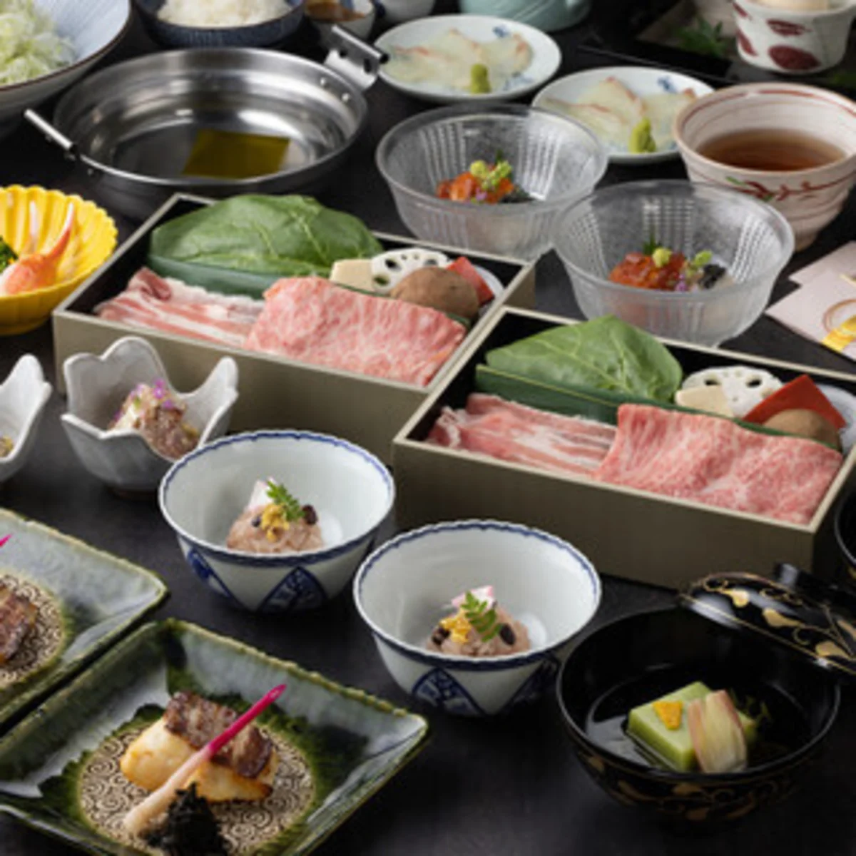 【個室確約×お食い初めランチプラン】個別鍋でいただく厳選豚肉の出汁しゃぶ会席+別途料金でお子様用お食い初め膳用意可能★東銀座駅より徒歩5分★広々個室でお子様との素敵な1日を 料理