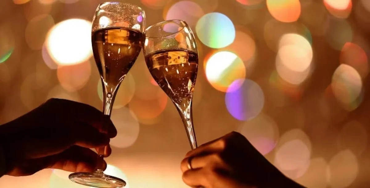 乾杯酒の特典&心ときめくクリスマスデザート〜甘い余韻に包まれる至福のひととき | 【地上180m★名古屋駅直結・天空の美食空間〜12月21日~25日限定 / クリスマスディナープラン】聖夜を彩る極上の食体験★黒毛和牛ヒレを堪能するクリスマスコース+乾杯酒★名古屋ルーセントタワー40F・フレンチの名店