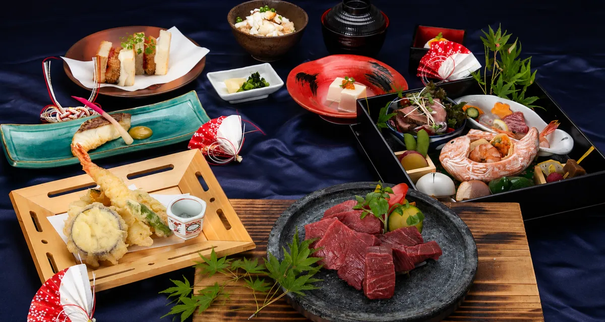 【4名~8名/個室確約×地上200mの絶景!/結納・顔合わせ】環コース/本日の焼き魚、造里、和牛もも肉の石焼き等肉割烹懐石全9品+選べる1ドリンクor2時間飲み放題★各線新宿駅から徒歩5分の写真 2
