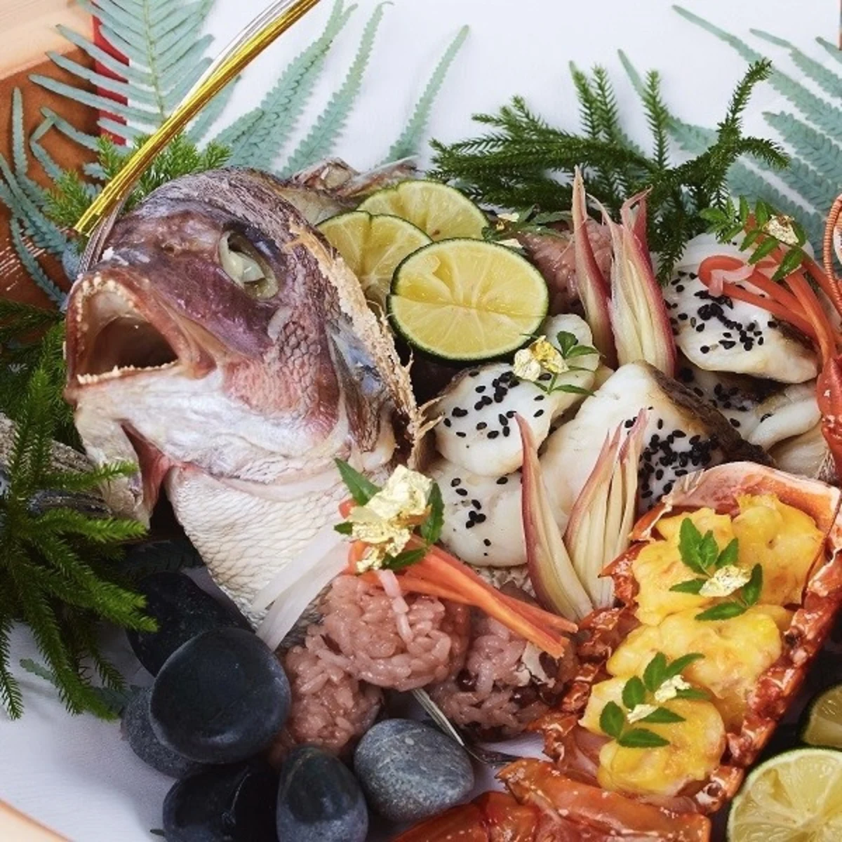 鯛姿焼き赤飯付コース