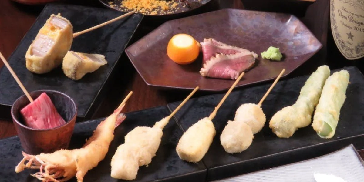 四季の恵みを味わい尽くす、全14品の贅沢コース |  【完全個室orカウンター席×アニバーサリーディナー】季節を映す串揚げ×和の逸品14品コース★中州川端駅から徒歩3分★地下の隠れ家で祝う大人の記念日
