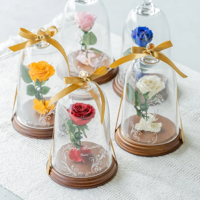 一輪薔薇のプリザーブドフラワー - 名前や記念日を刻印してサプライズ！